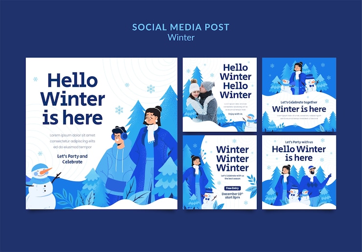 PSD gratuito diseño de plantilla de invierno