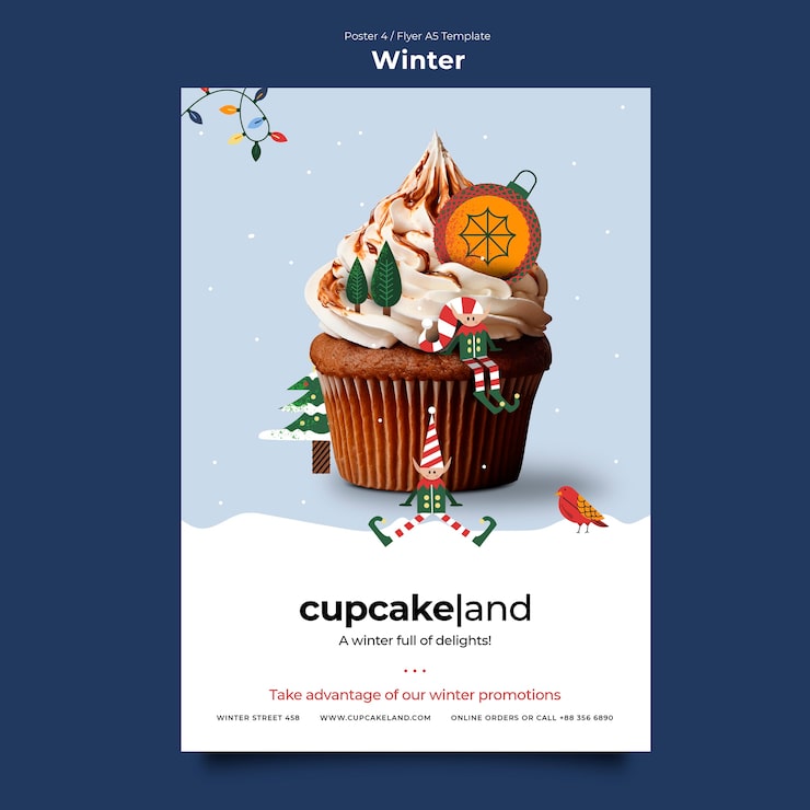 PSD gratuito diseño de plantilla de invierno