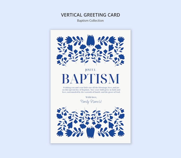 Diseño de la plantilla de la invitación al bautismo