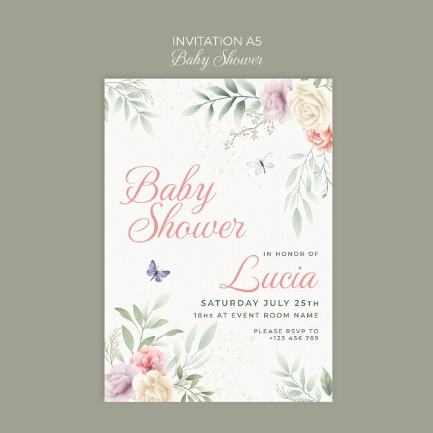 Diseño de plantilla de invitación de baby shower