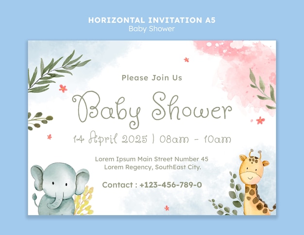 Diseño de plantilla de invitación de baby shower