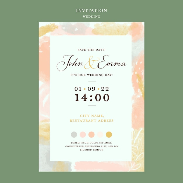 Diseño de plantilla de invitación de boda