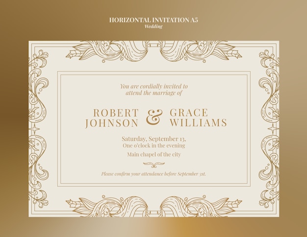 Diseño de plantilla de invitación de boda