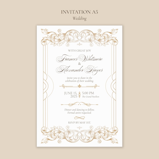 Diseño de plantilla de invitación de boda