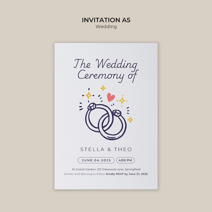 PSD gratuito diseño de plantilla de invitación de boda
