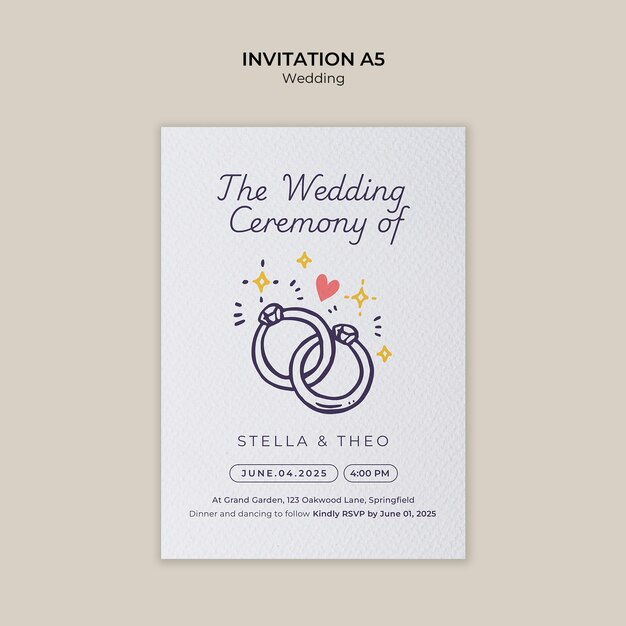 Diseño de plantilla de invitación de boda
