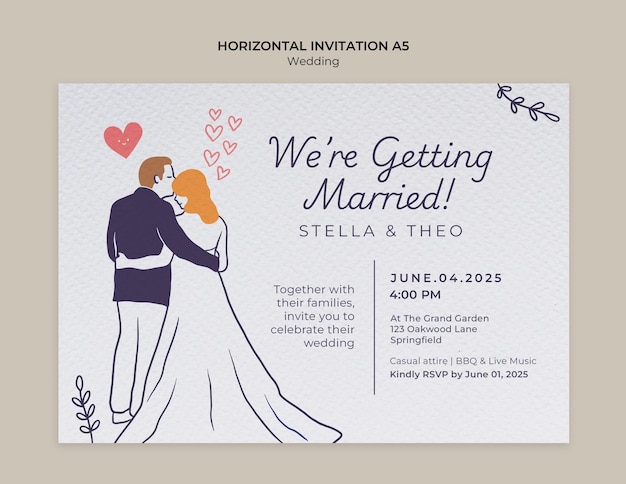 Diseño de plantilla de invitación de boda
