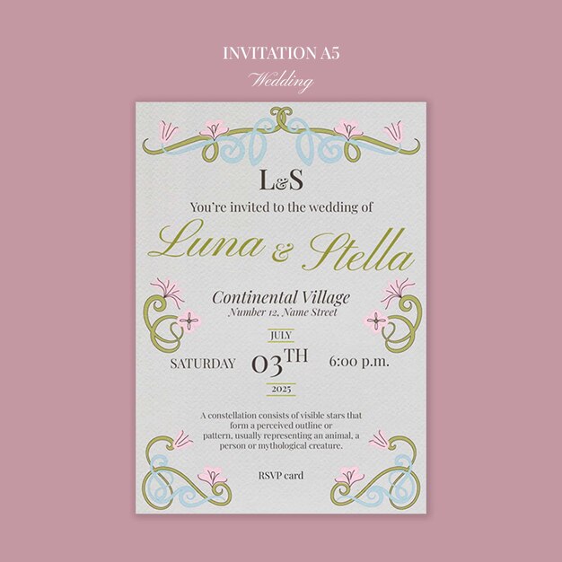 Diseño de plantilla de invitación de boda