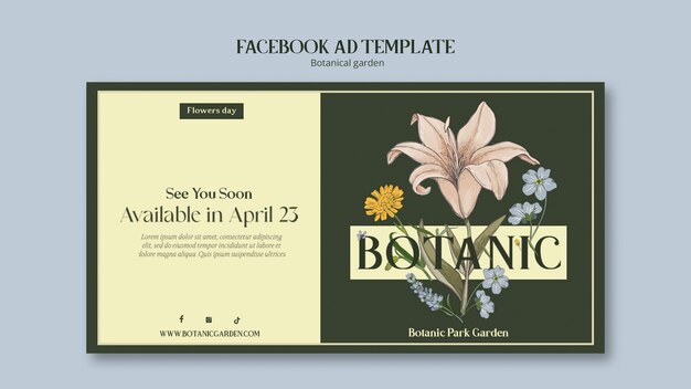 Diseño de plantilla de jardín botánico.