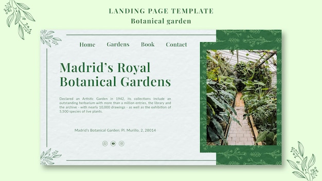 PSD gratuito diseño de plantilla de jardín botánico.