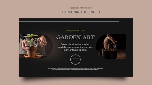 PSD gratuito diseño de plantilla de jardinería elegante