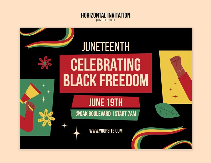 PSD gratuito diseño de la plantilla juneteenth