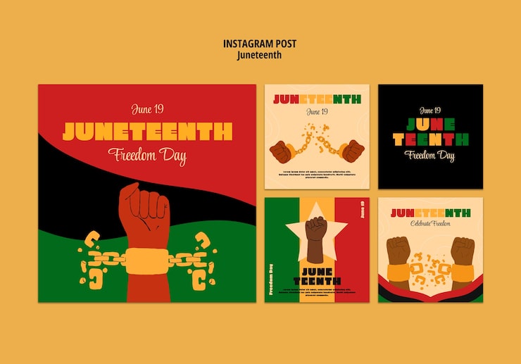 PSD gratuito diseño de la plantilla juneteenth