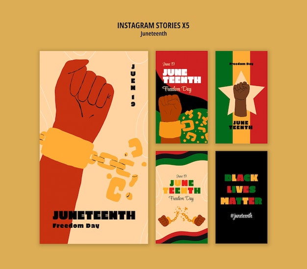 PSD gratuito diseño de la plantilla juneteenth