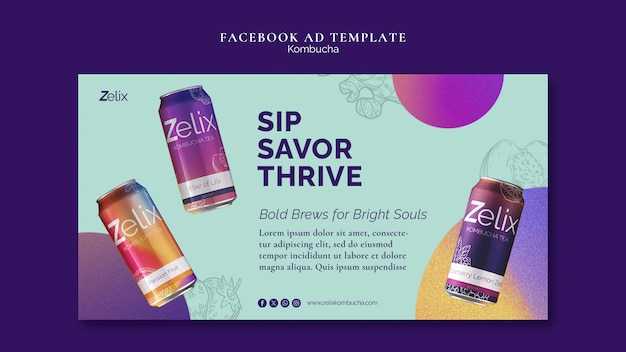 Diseño de plantilla de kombucha