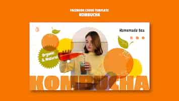 PSD gratuito diseño de plantilla de kombucha