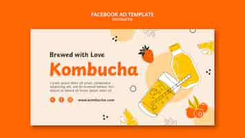 PSD gratuito diseño de plantilla de kombucha