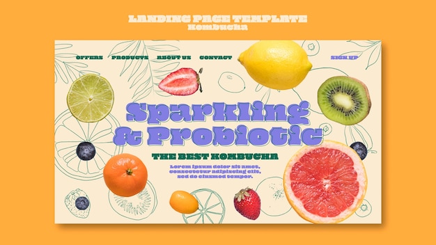 Diseño de plantilla de kombucha