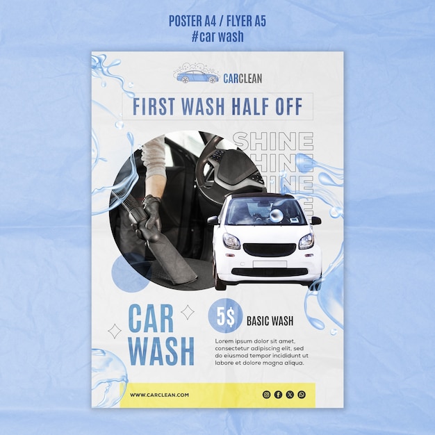 Diseño de plantilla de lavado de automóviles