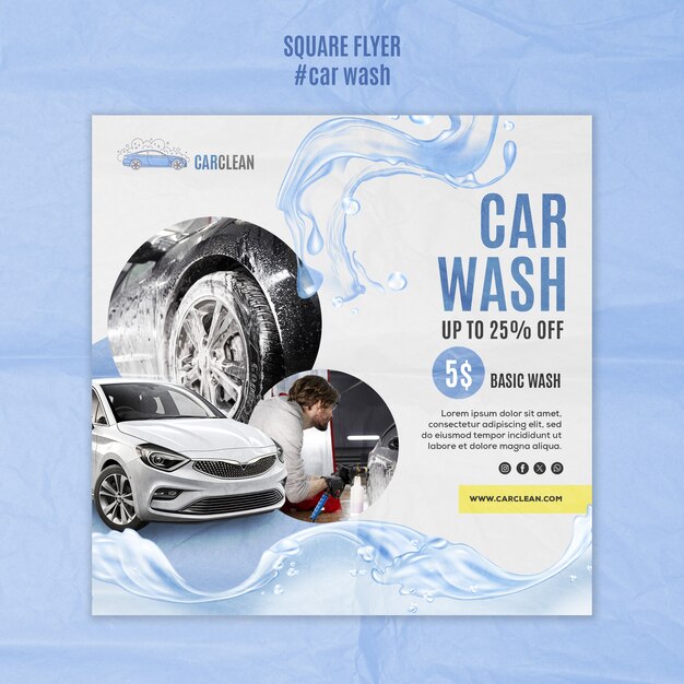 Diseño de plantilla de lavado de automóviles