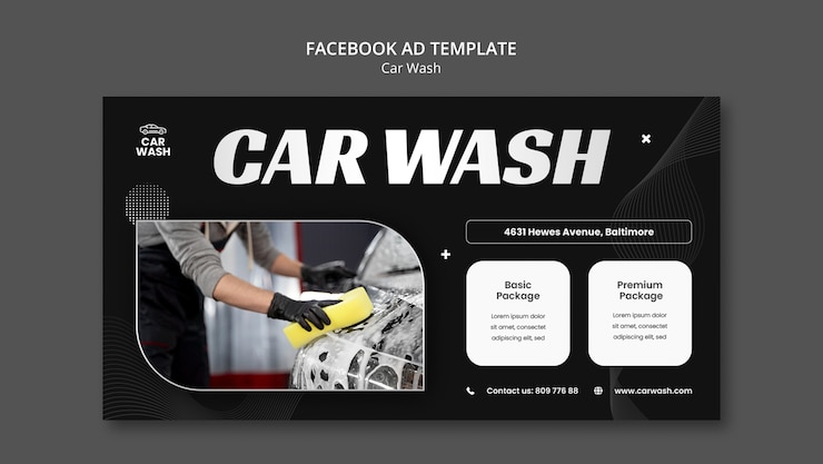 PSD gratuito diseño de plantilla de lavado de autos.