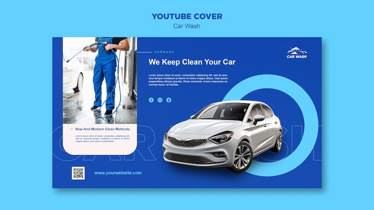 PSD gratuito diseño de plantilla de lavado de autos.