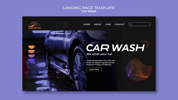 Diseño de plantilla de lavado de autos.