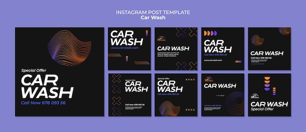 PSD gratuito diseño de plantilla de lavado de autos.