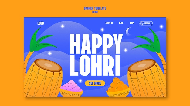 PSD gratuito diseño de plantilla de lohri