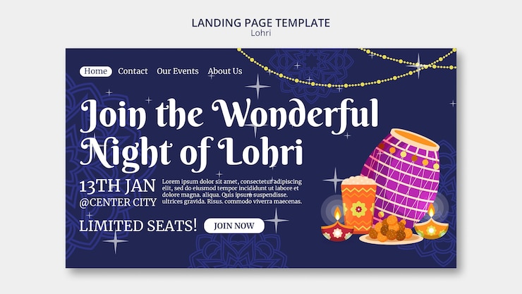 PSD gratuito diseño de plantilla de lohri