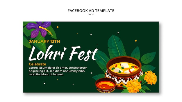 PSD gratuito diseño de plantilla de lohri