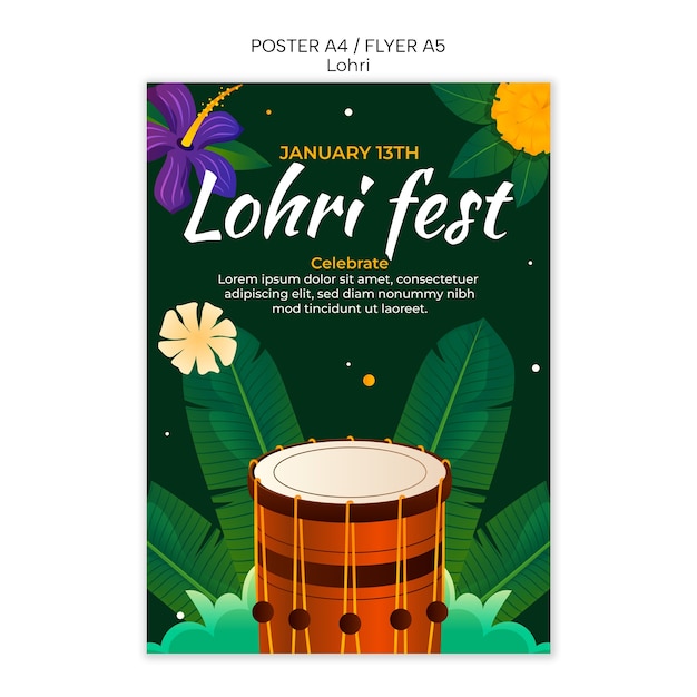 Diseño de plantilla de lohri