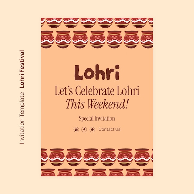 PSD gratuito diseño de plantilla de lohri