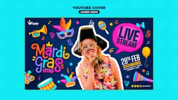 PSD gratuito diseño de plantilla de mardi gras