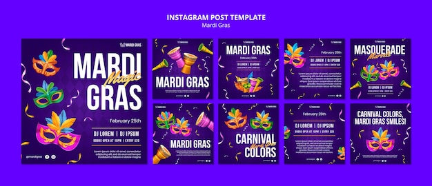 PSD gratuito diseño de plantilla de mardi gras