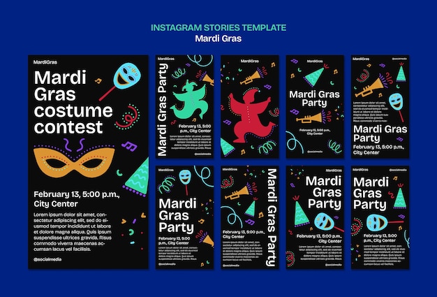 PSD gratuito diseño de plantilla de mardi gras