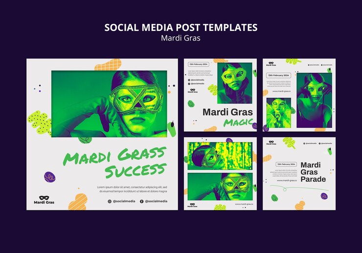 PSD gratuito diseño de plantilla de mardi gras