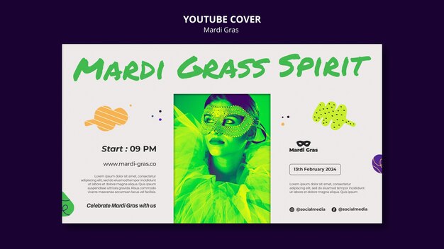 PSD gratuito diseño de plantilla de mardi gras