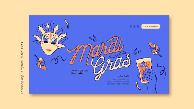 PSD gratuito diseño de plantilla de mardi gras