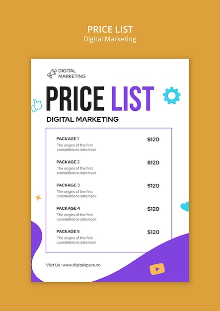 Diseño de plantilla de marketing digital
