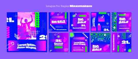 PSD gratuito diseño de plantilla de maximalismo