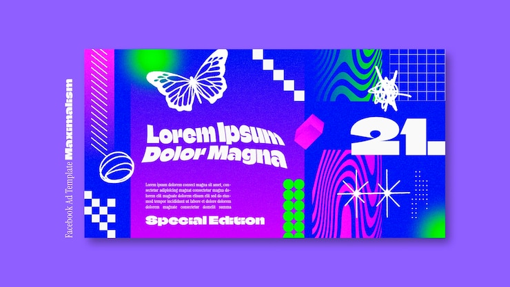PSD gratuito diseño de plantilla de maximalismo