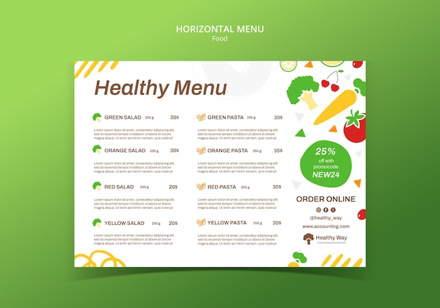 Diseño de plantilla de menú de comida