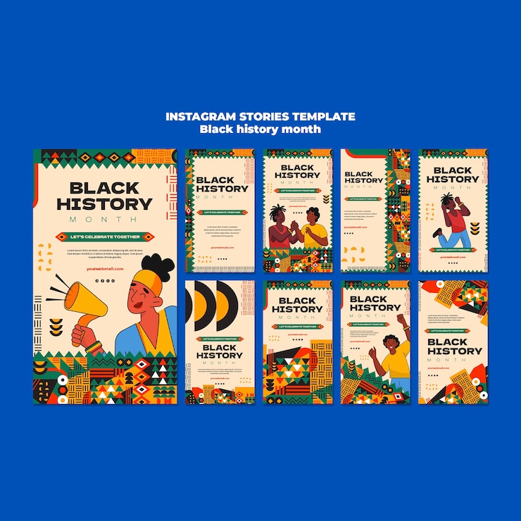 PSD gratuito diseño de plantilla del mes de la historia negra