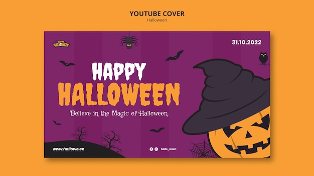 PSD gratuito diseño de plantilla de miniatura de youtube de halloween