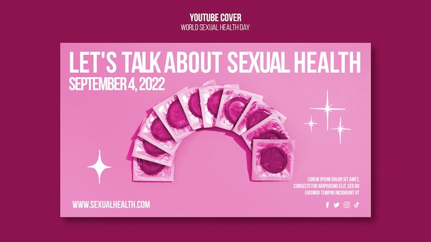 PSD gratuito diseño de plantilla de miniatura de youtube de salud sexual