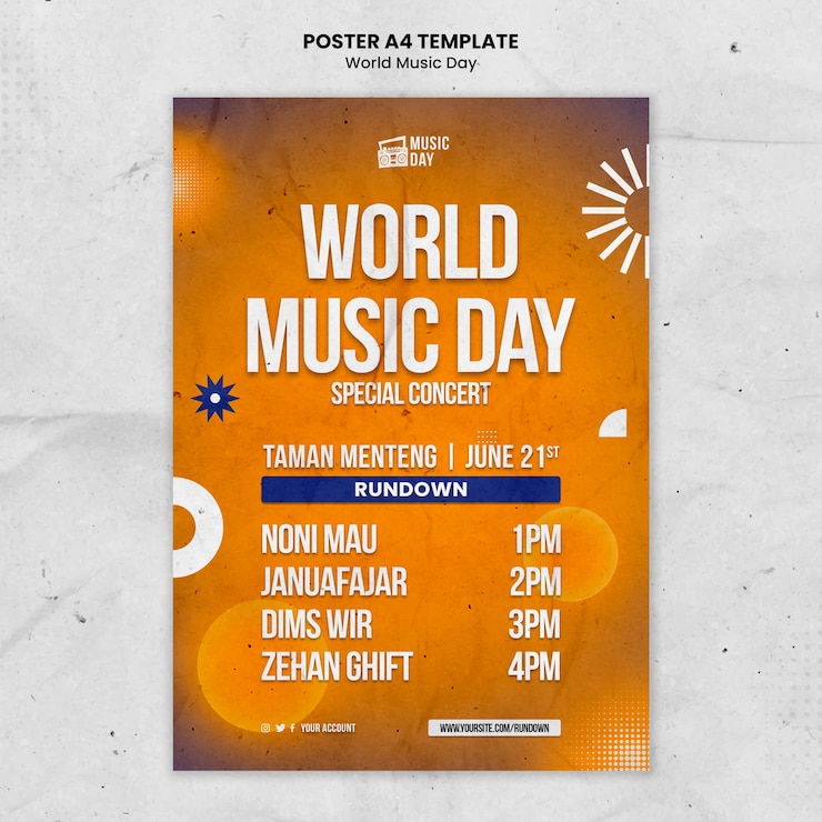 PSD gratuito diseño de plantilla de música degradado.