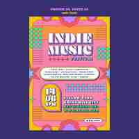 PSD gratuito diseño de plantilla de música indie