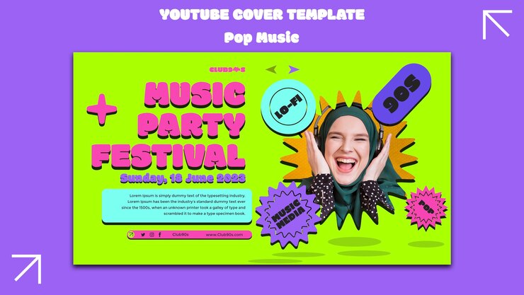 PSD gratuito diseño de plantilla de música pop