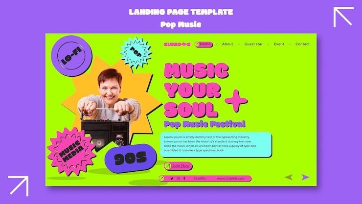 PSD gratuito diseño de plantilla de música pop